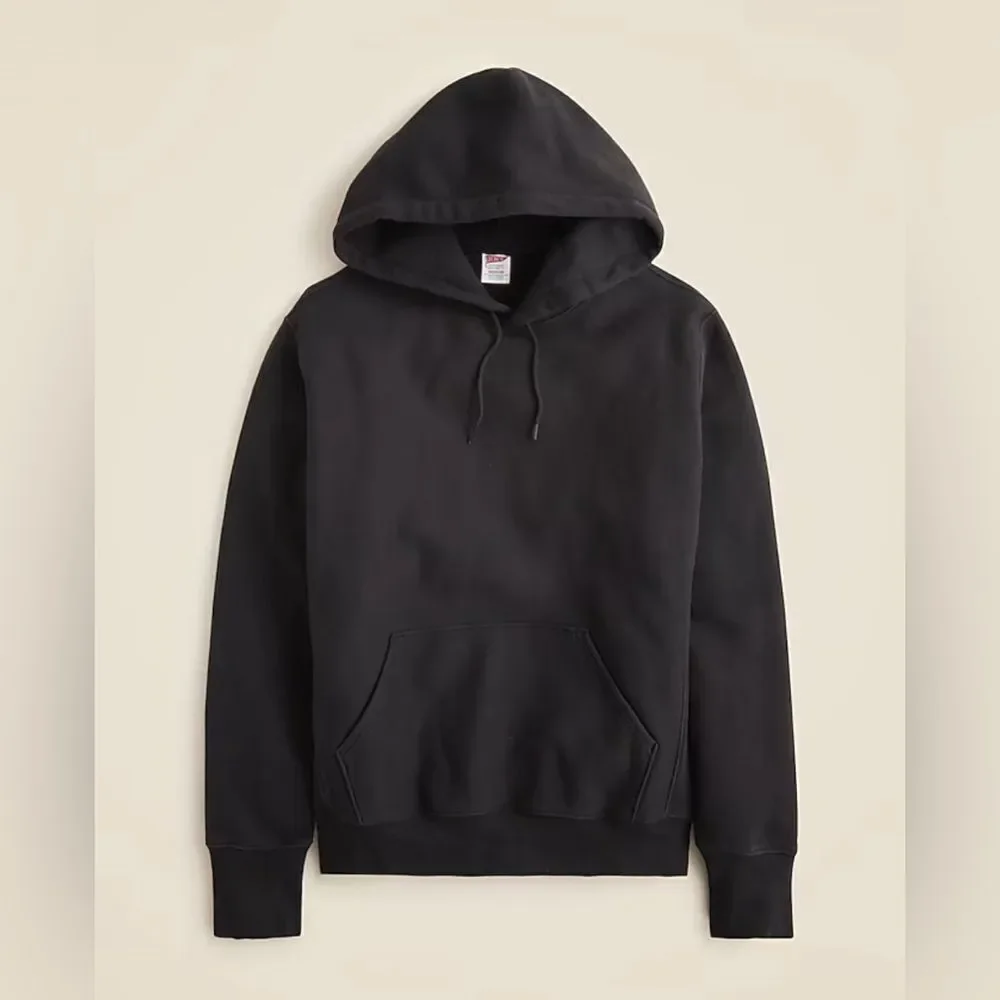NWT J CREW TALL Heritage 14 oz. fleece hoodie in black